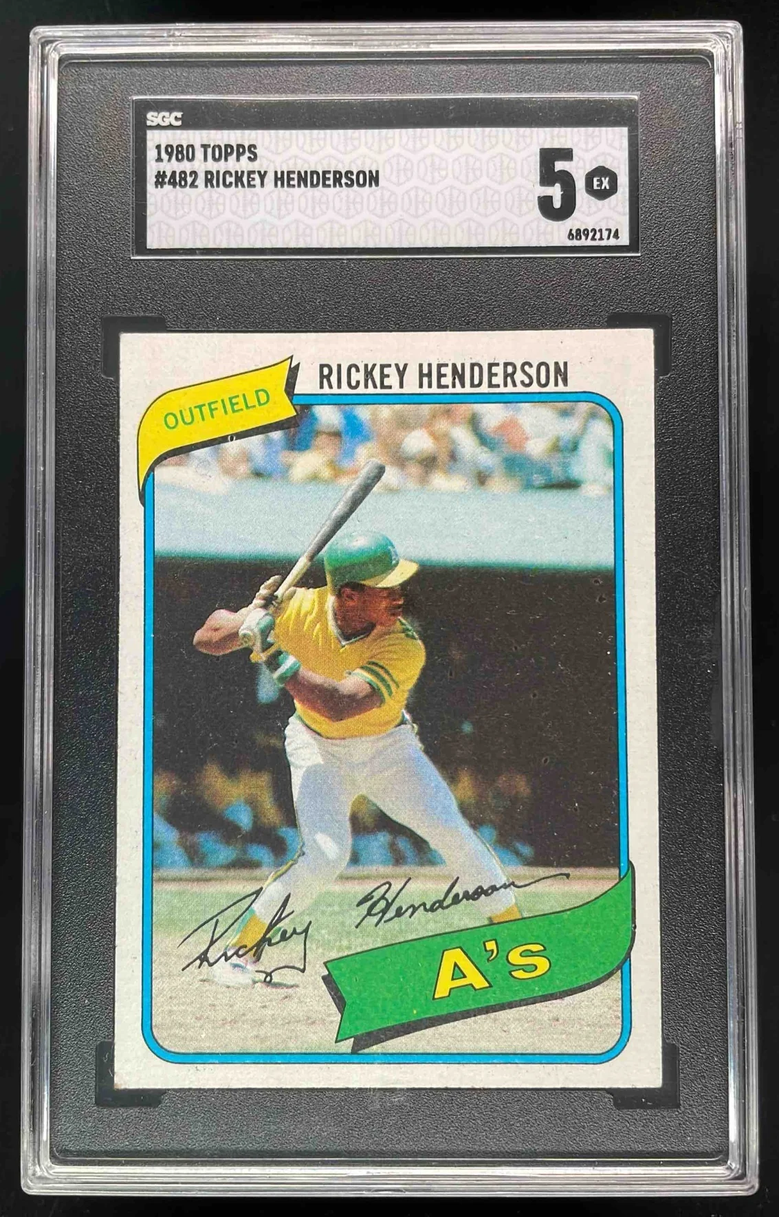 1980 Topps #482 Rickey Henderson RC SGC 5