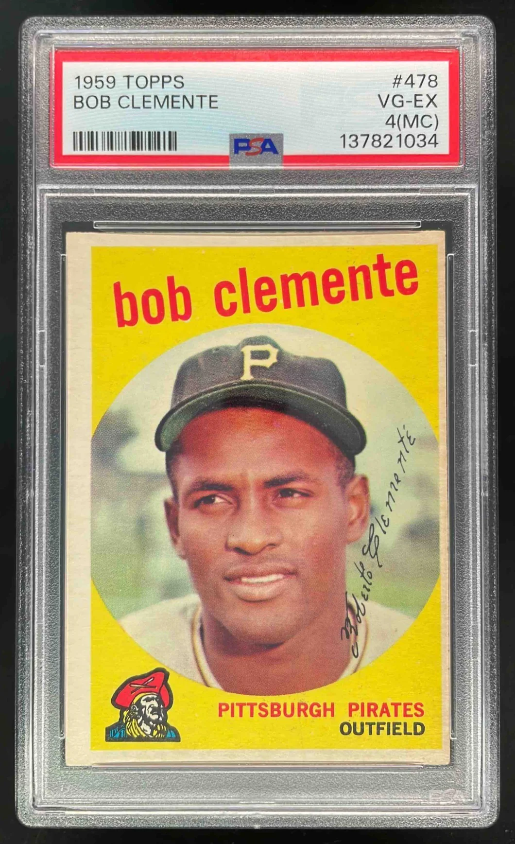 1959 Topps #478 Bob Clemente PSA 4 (MC)