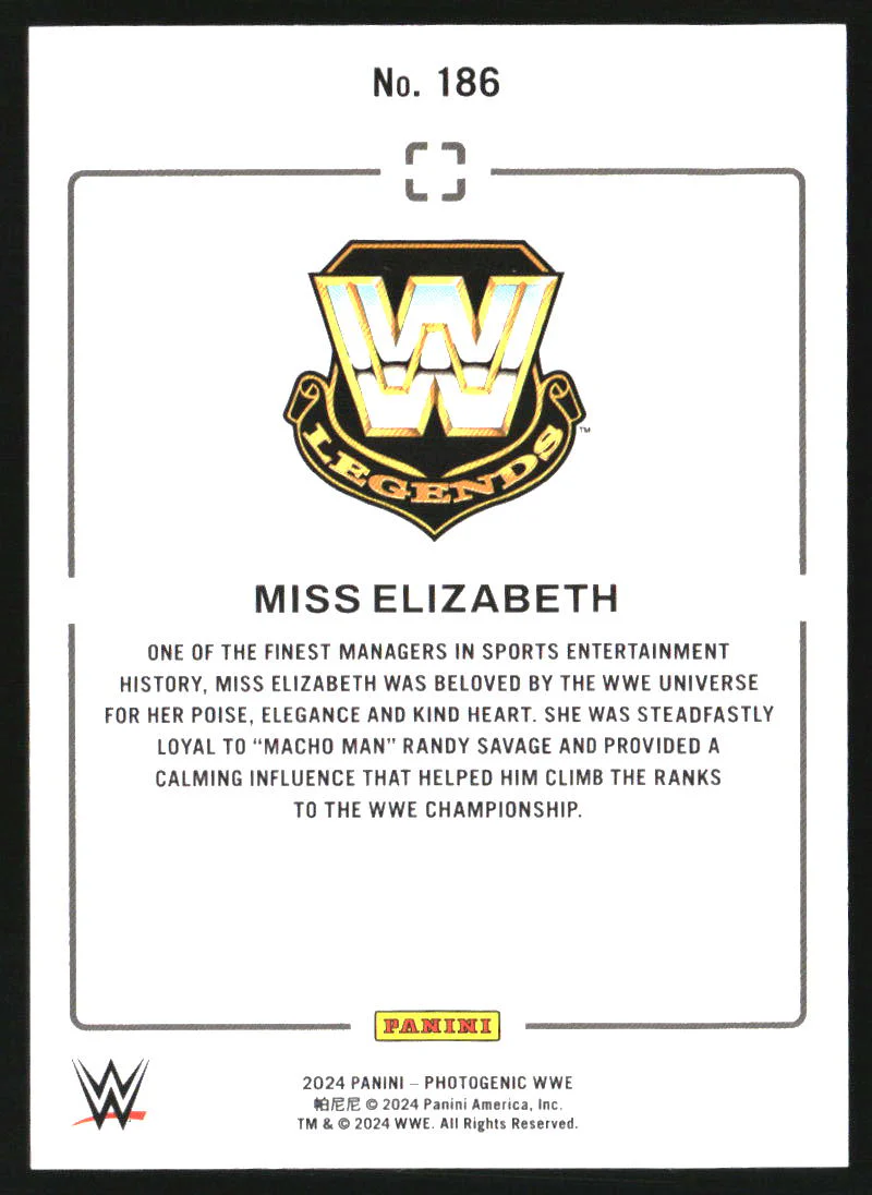 2024 Panini Photogenic WWE Diamond #186 Miss Elizabeth /75 - Image 2