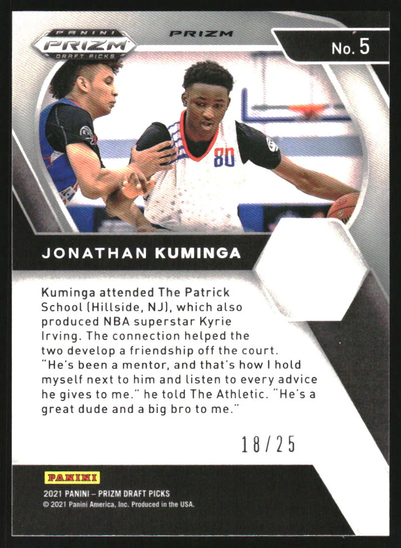 2021-22 Panini Prizm Draft Picks Prizms Mojo #5 Jonathan Kuminga /25 - Image 2