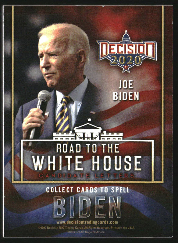 2020 Decision 2020 White House Candidate Letters Green Foil Joe Biden D /10 - Image 2