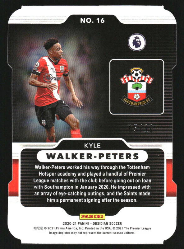 2020 Panini Obsidian Tunnel Vision Electric Etch Yellow Kyle Walker-Peters /10 - Image 2