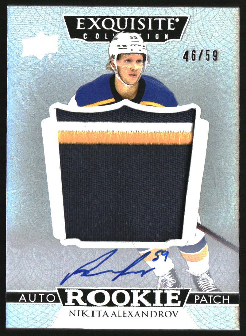 2022 Exquisite Collection Rookie Auto Patch Black Nikita Alexandrov RC /59