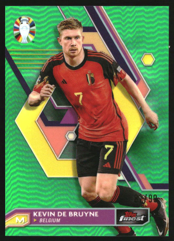 2023 Finest Road to UEFA Euro '24 Green Refractors #6 Kevin De Bruyne /99