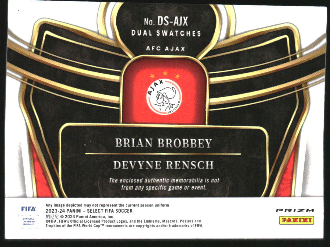 2023-24 Select FIFA Dual Swatches Brian Brobbey Devyne Rensch - Image 2