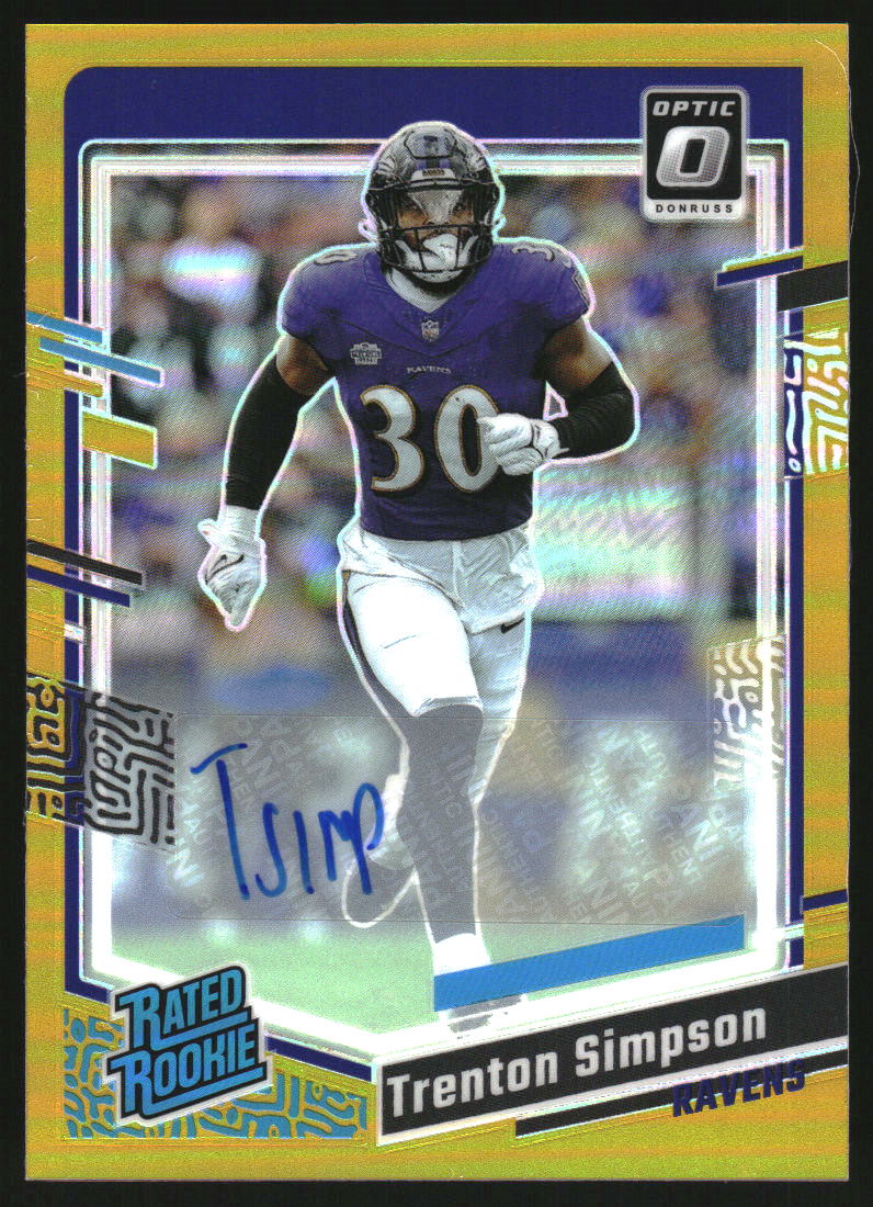 2023 Donruss Optic Rated Rookies Autograph Gold #209 Trenton Simpson RC Auto /10