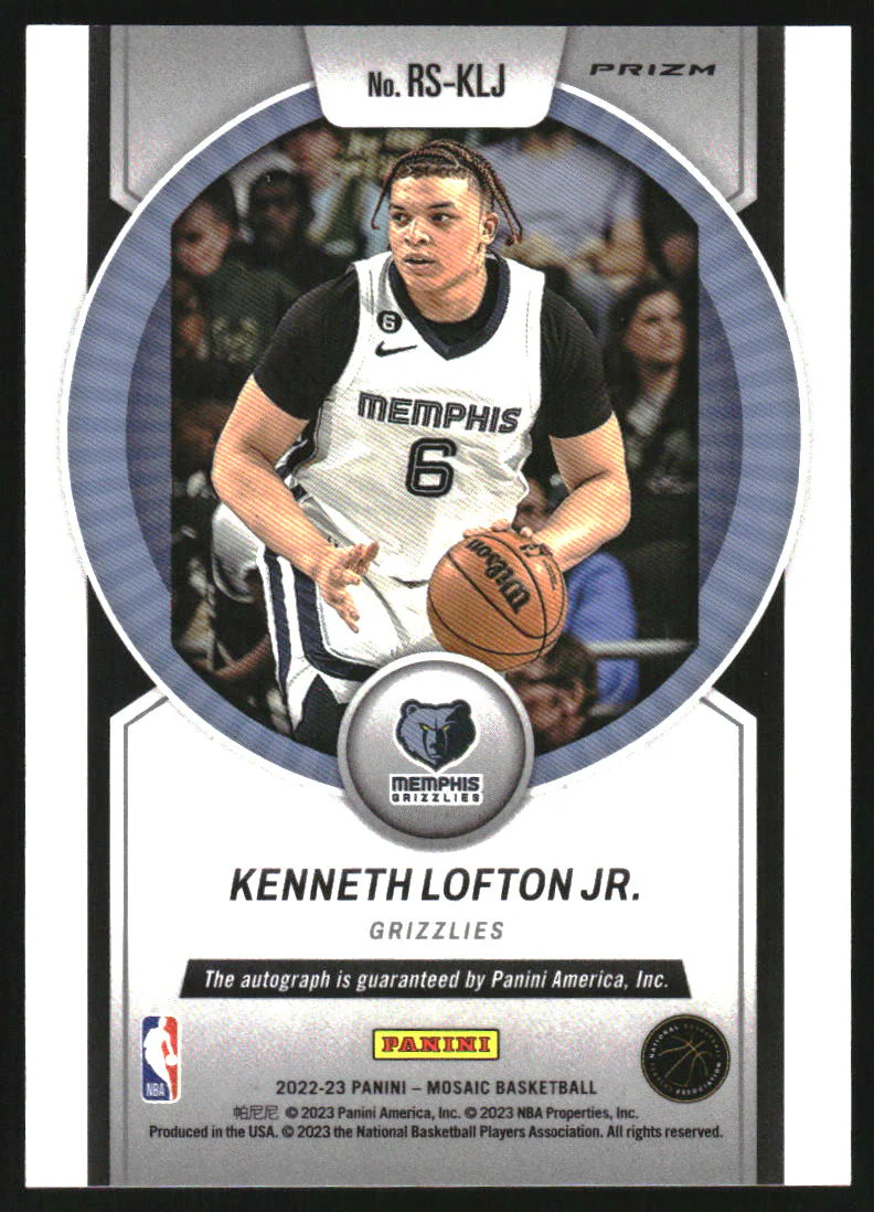 2022-23 Panini Mosaic Rookie Scripts Kenneth Lofton Jr. Autograph RC Auto - Image 2