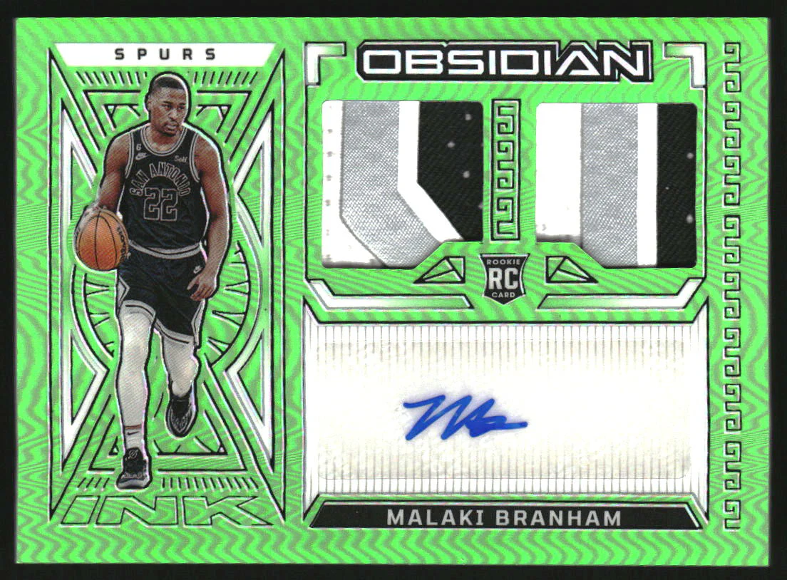 2022 Obsidian Rookie Jersey Ink Etch Green Flood Malaki Branham RC Auto /20