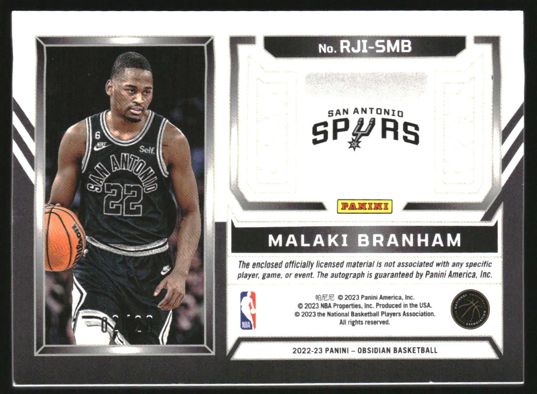 2022 Obsidian Rookie Jersey Ink Etch Green Flood Malaki Branham RC Auto /20 - Image 2