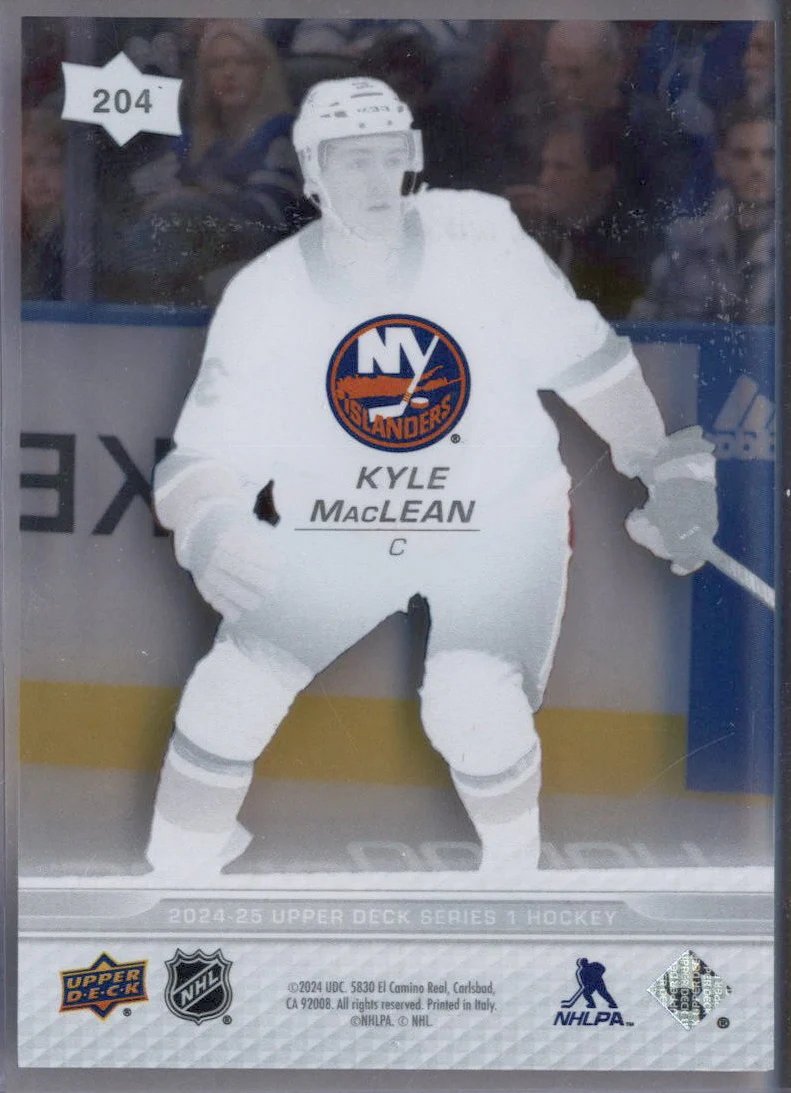 2024-25 Upper Deck Clear Cut #204 Kyle MacLean Young Guns RC Rookie - Image 2