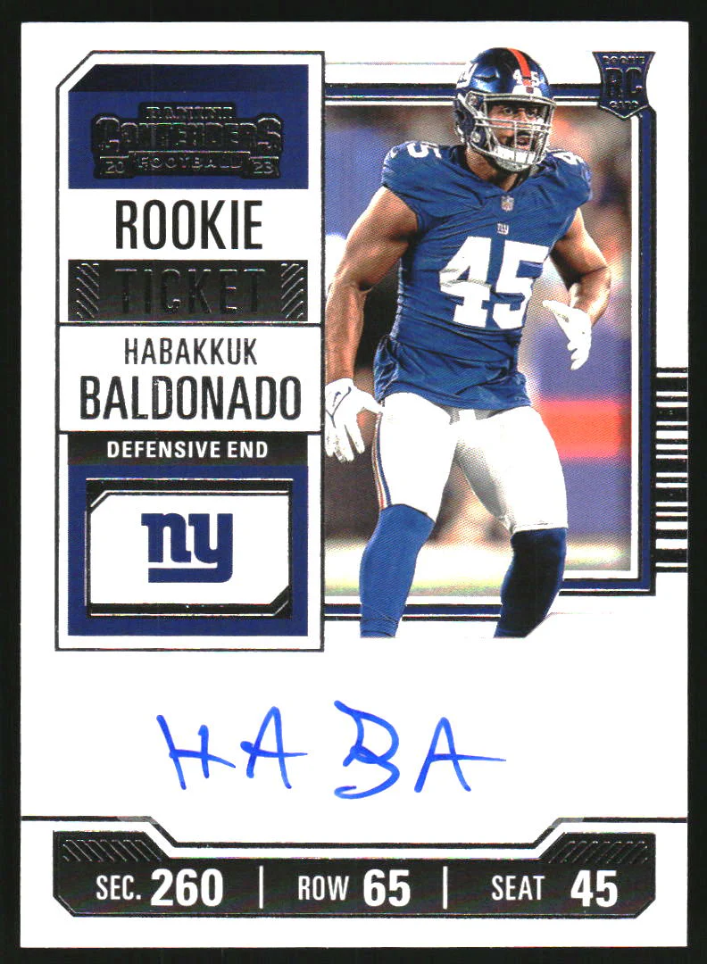 2023 Panini Contenders #180 Habakkuk Baldonado Rookie Autograph RC Auto