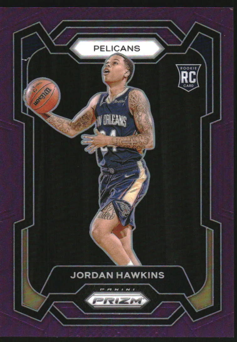 2023-24 Panini Prizm Prizms Purple #130 Jordan Hawkins RC Rookie /99