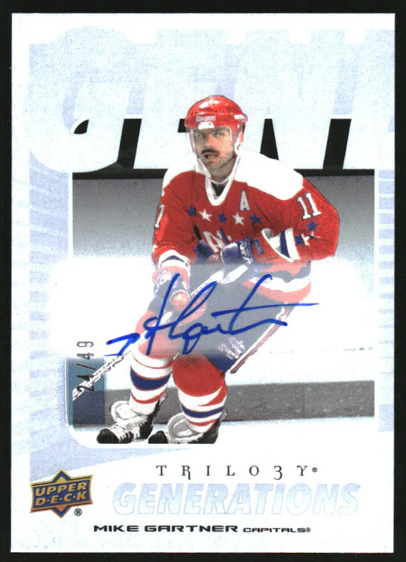 2023-24 Upper Deck Trilogy Generations Autograph Mike Gartner Auto /49
