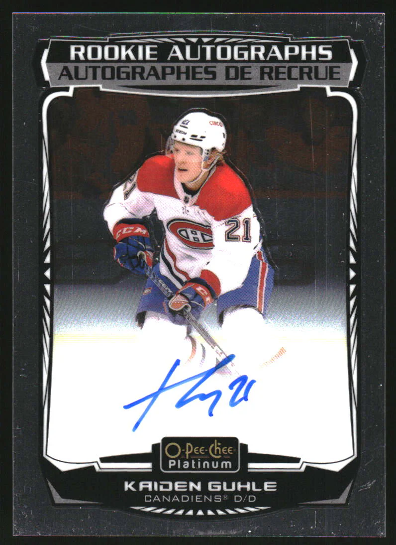 2022-23 O-Pee-Chee Platinum Rookie Autographs #RKG Kaiden Guhle RC Auto