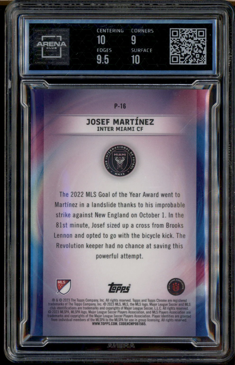 2023 Topps MLS Pearlers #P16 Josef Martinez Arena Club 9.5 - Image 2