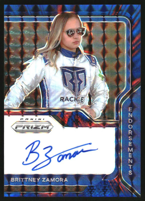 2021 Panini Prizm Endorsements Prizms Reactive Blue Brittney Zamora Auto /99