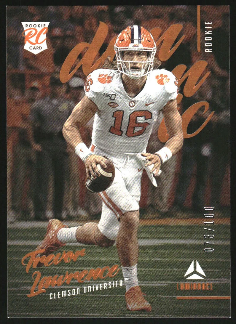 2021 Panini Luminance Dynamic Rookies Orange #1 Trevor Lawrence RC /100