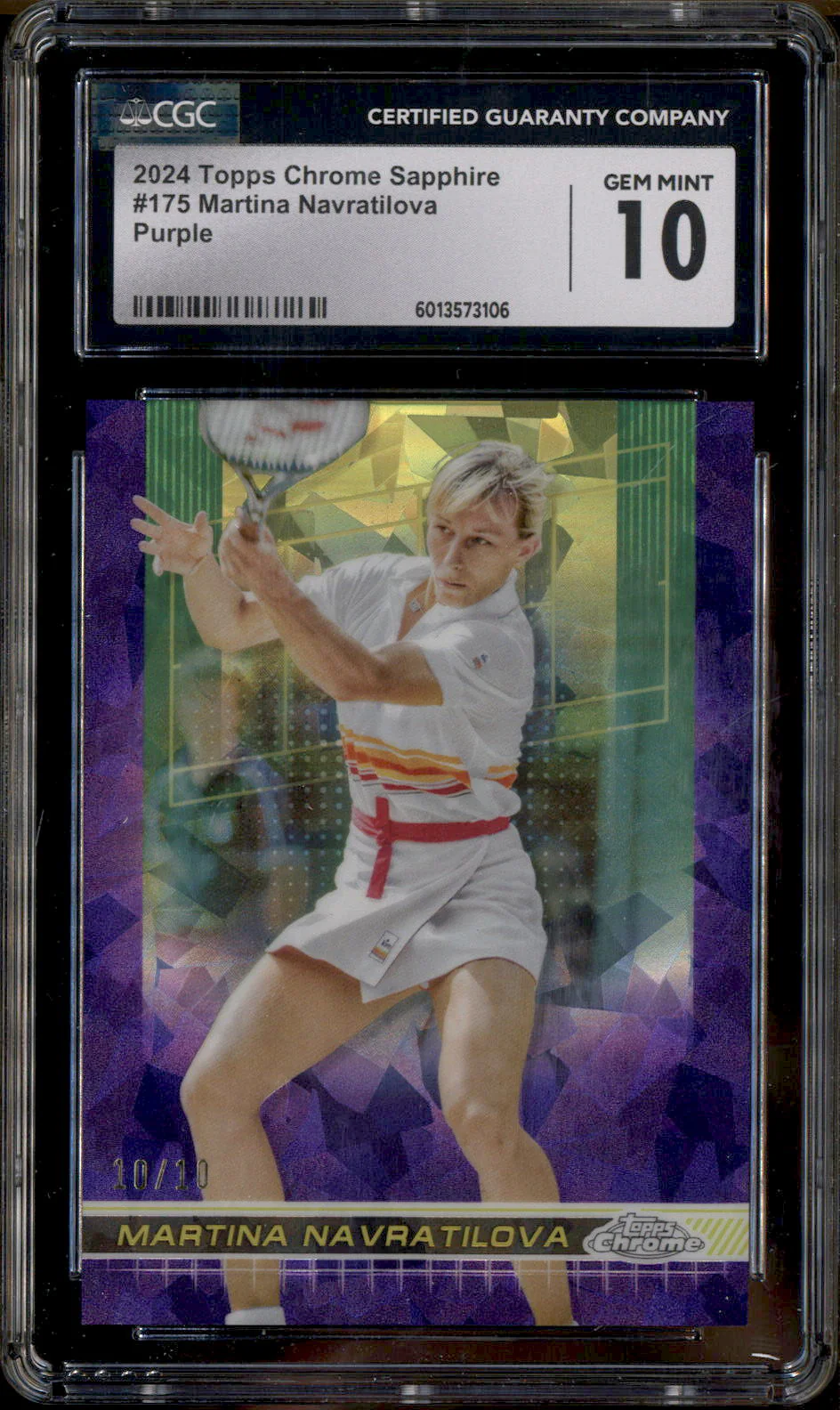 2024 Topps Chrome Sapphire Purple #175 Martina Navratilova /10 CGC 10