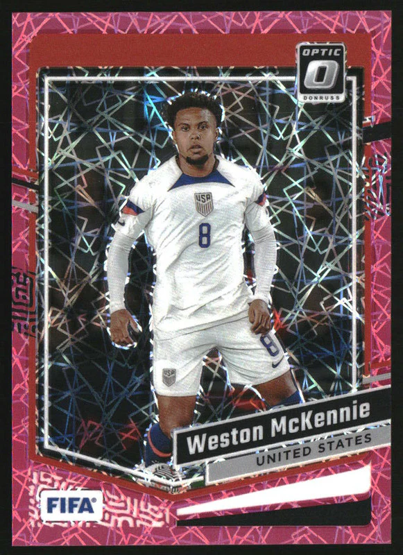 2023-24 Donruss Optic Pink Velocity #61 Weston McKennie /99