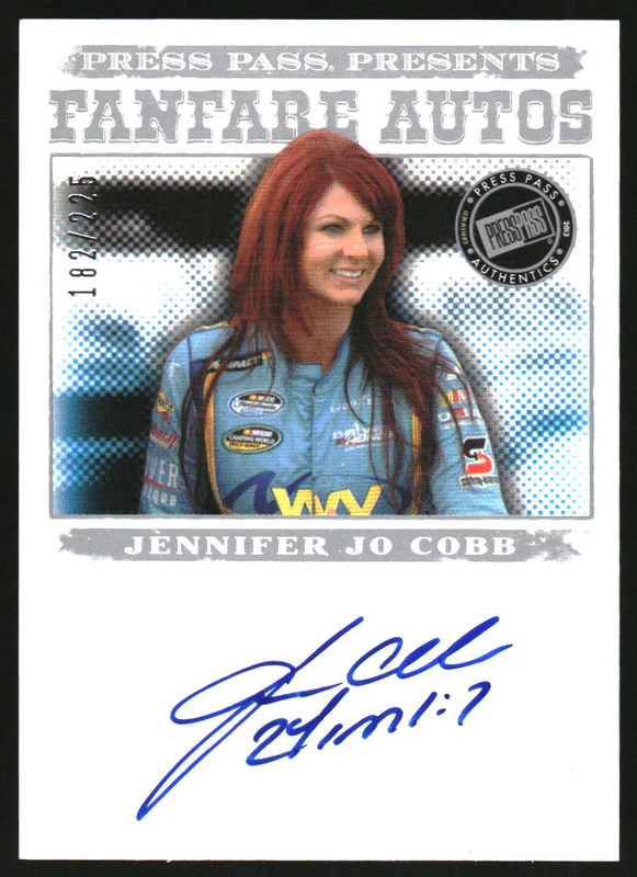 2013 Press Pass Fanfare Autographs Silver #JJC Jennifer Jo Cobb Auto /225