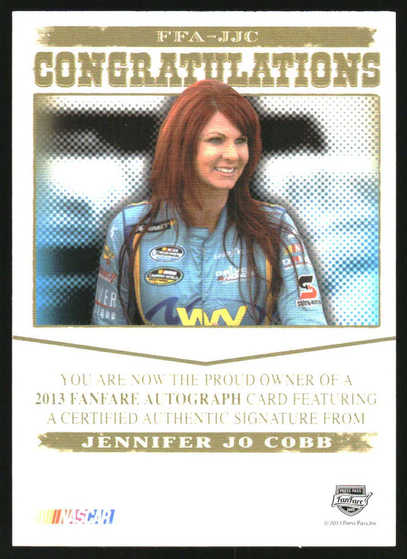 2013 Press Pass Fanfare Autographs Silver #JJC Jennifer Jo Cobb Auto /225 - Image 2