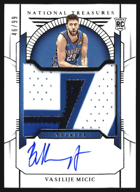 2023-24 Panini National Treasures #140 Vasilije Micic RC Jersey Auto /99