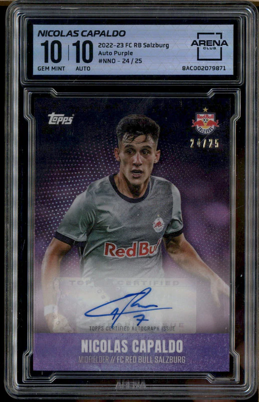 2022-23 RedBull Salzburg Autograph Purple Nicolas Capaldo Auto /25 Arena Club 10