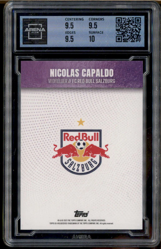 2022-23 RedBull Salzburg Autograph Purple Nicolas Capaldo Auto /25 Arena Club 10 - Image 2