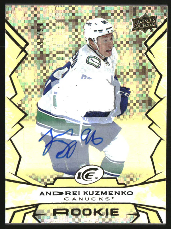 2022-23 Upper Deck Ice Patches Gold #135 Andrei Kuzmenko RC Auto /99