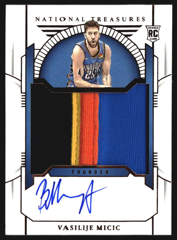 2023-24 Panini National Treasures Bronze #140 Vasilije Micic RC Jersey Auto /49