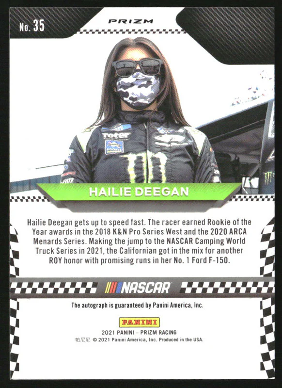 2021 Panini Prizm Silver Signatures #35 Hailie Deegan Rookie Autograph RC Auto - Image 2