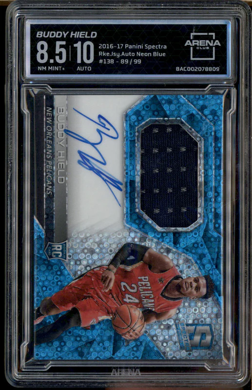 2016 Spectra Rookie Jersey Auto Neon Blue Buddy Hield RC /99 Arena Club 8.5