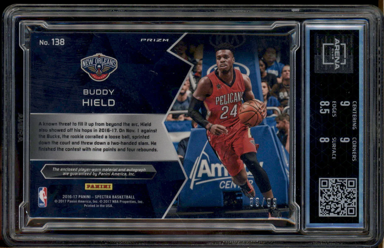2016 Spectra Rookie Jersey Auto Neon Blue Buddy Hield RC /99 Arena Club 8.5 - Image 2