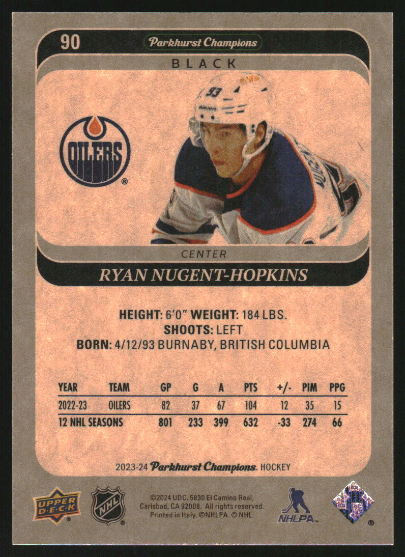 2023-24 Parkhurst Champions Black #90 Ryan Nugent-Hopkins /10 - Image 2