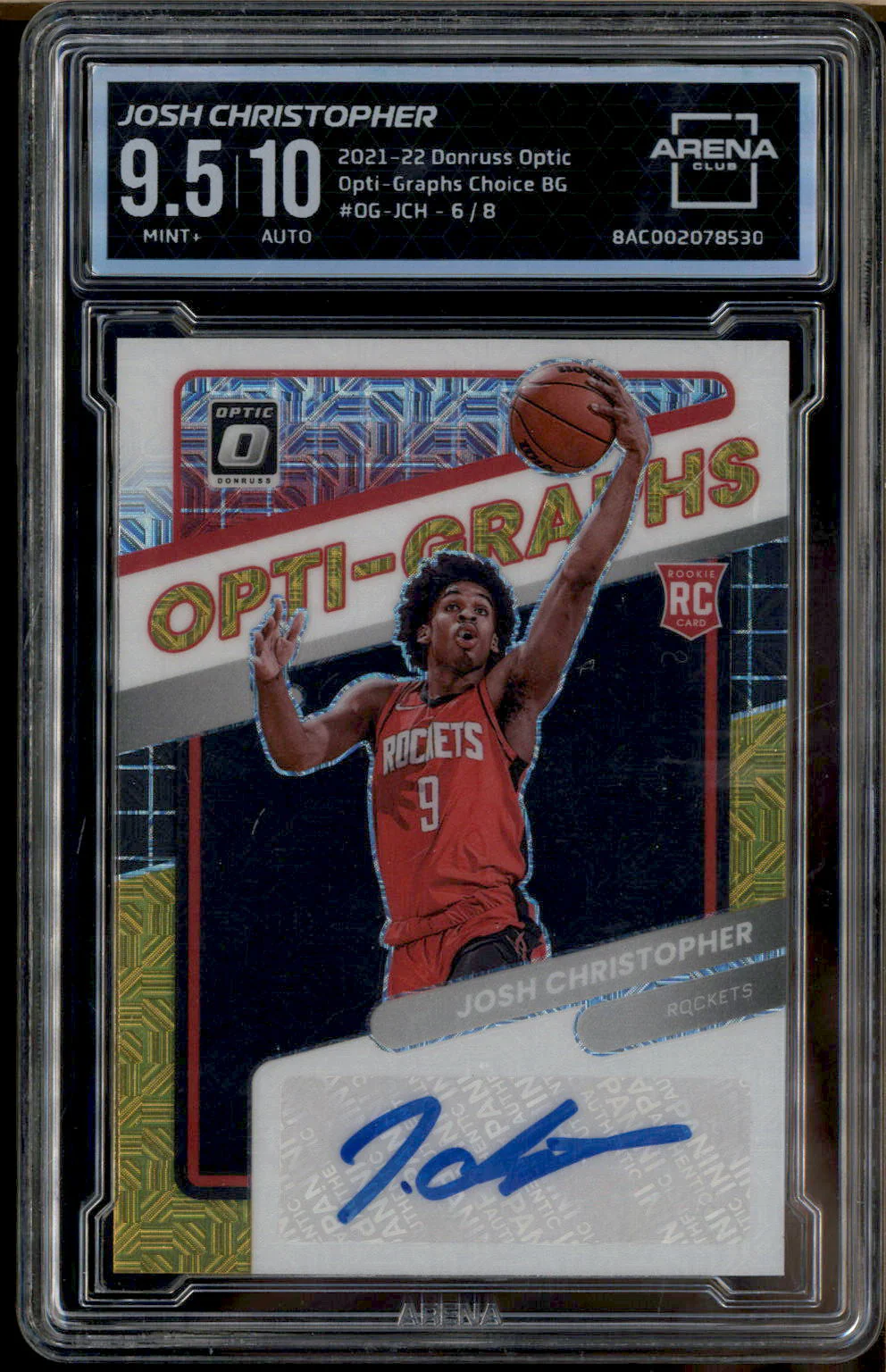 2021 Optic Opti-Graphs Choice Black Gold Josh Christopher RC Auto /8 Arena 9.5