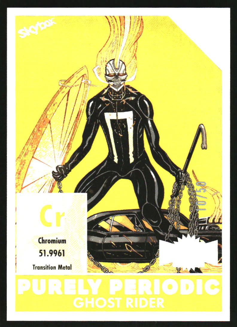 2024 SkyBox Marvel Metal Universe Avengers Purely Periodic #PP24 Ghost Rider /50