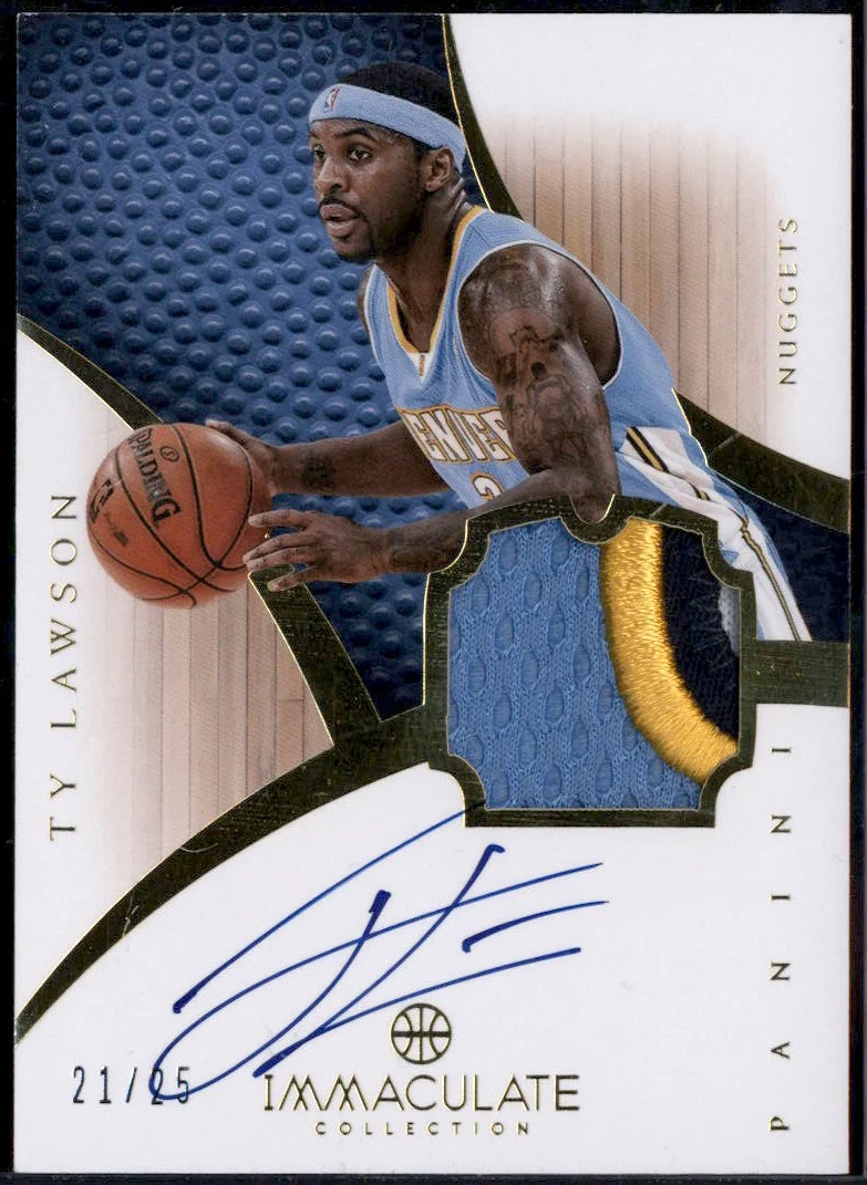 2012-13 Immaculate Collection Patch Autographs Ty Lawson Auto /25