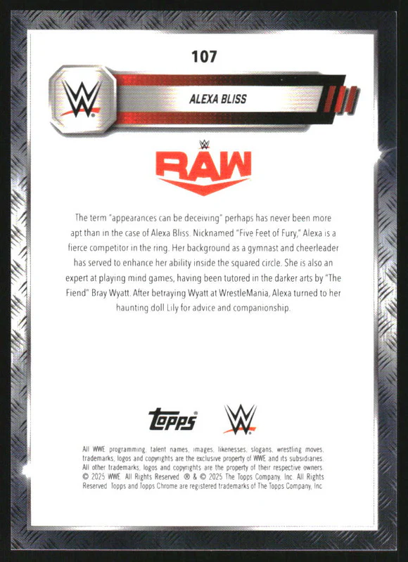2025 Topps Chrome WWE Gold Geometric Refractors #107 Alexa Bliss /50 - Image 2