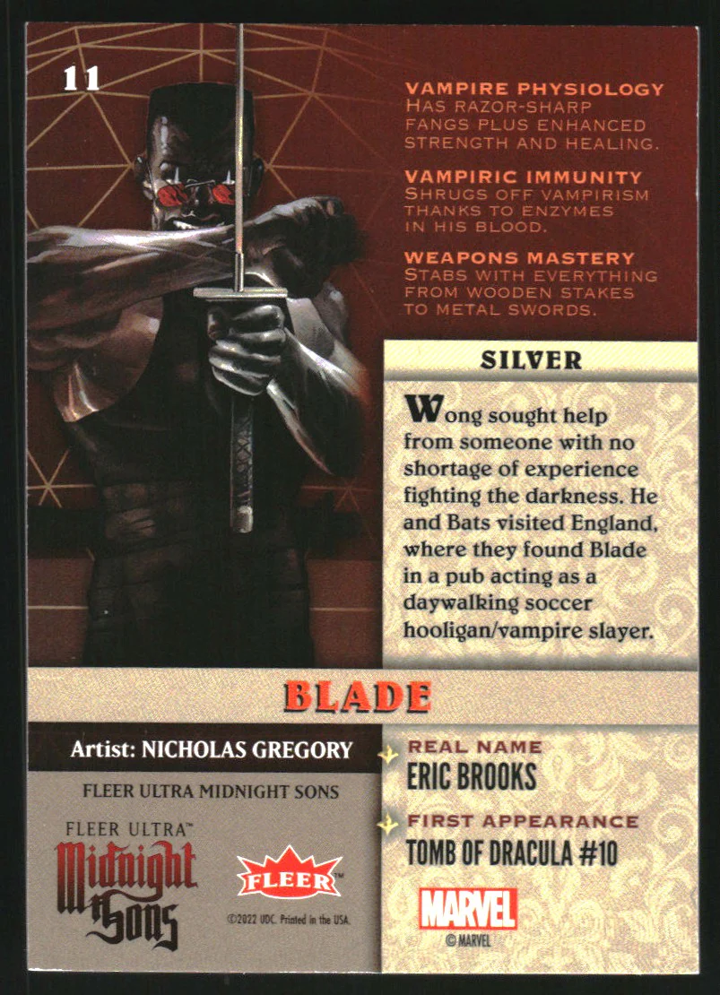 2023 Fleer Ultra Midnight Sons #11 Blade - Image 2