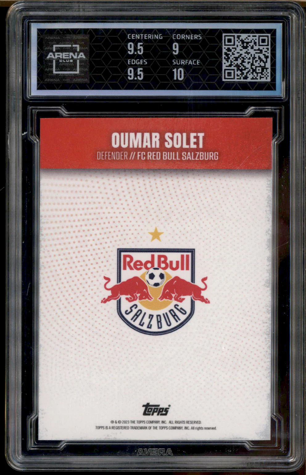 2022 FC Red Bull Salzburg Autograph Red Oumar Solet Auto /10 Arena Club 9.5 - Image 2