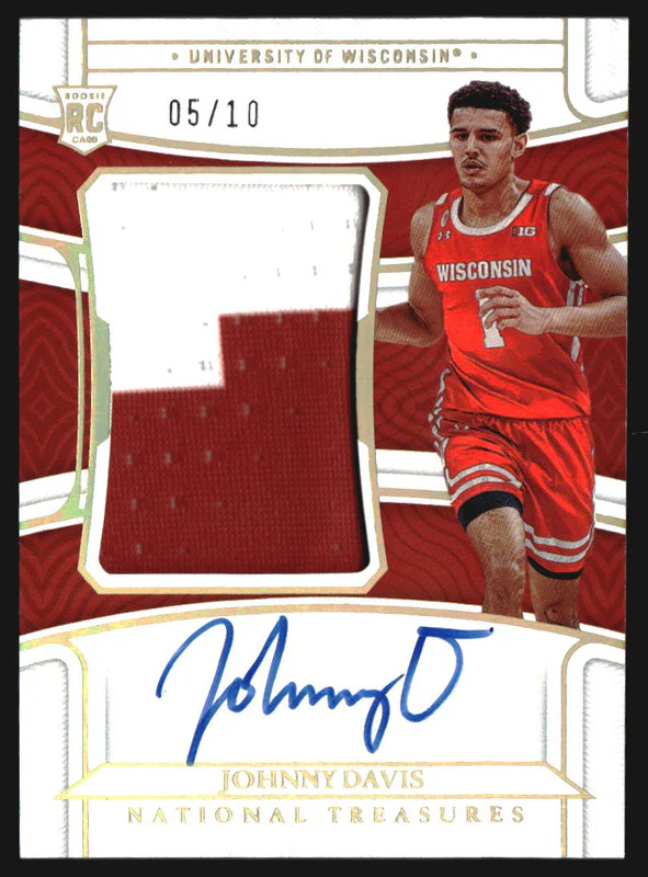2022-23 Panini National Treasures Collegiate Century Gold Johnny Davis RC Auto /10