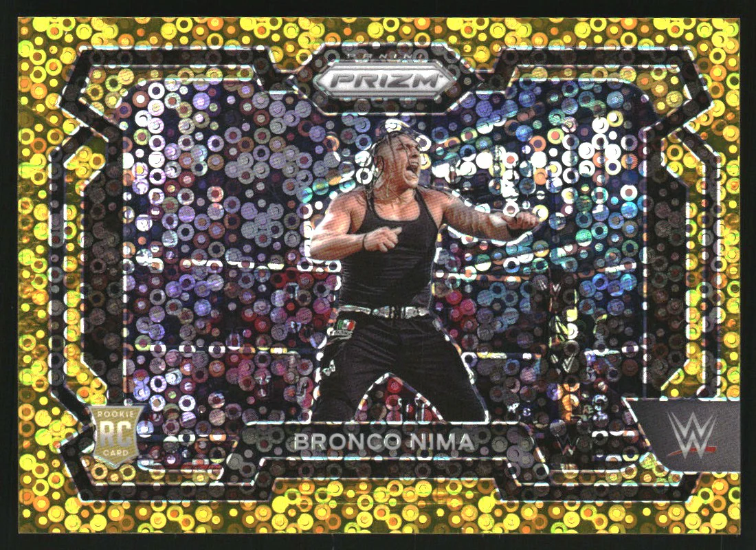 2024 Panini Prizm WWE Prizms Under Card Gold #56 Bronco Nima RC /10
