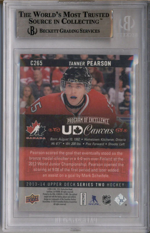 2013-14 Upper Deck Canvas #C265 Tanner Pearson BGS 9.5 - Image 2