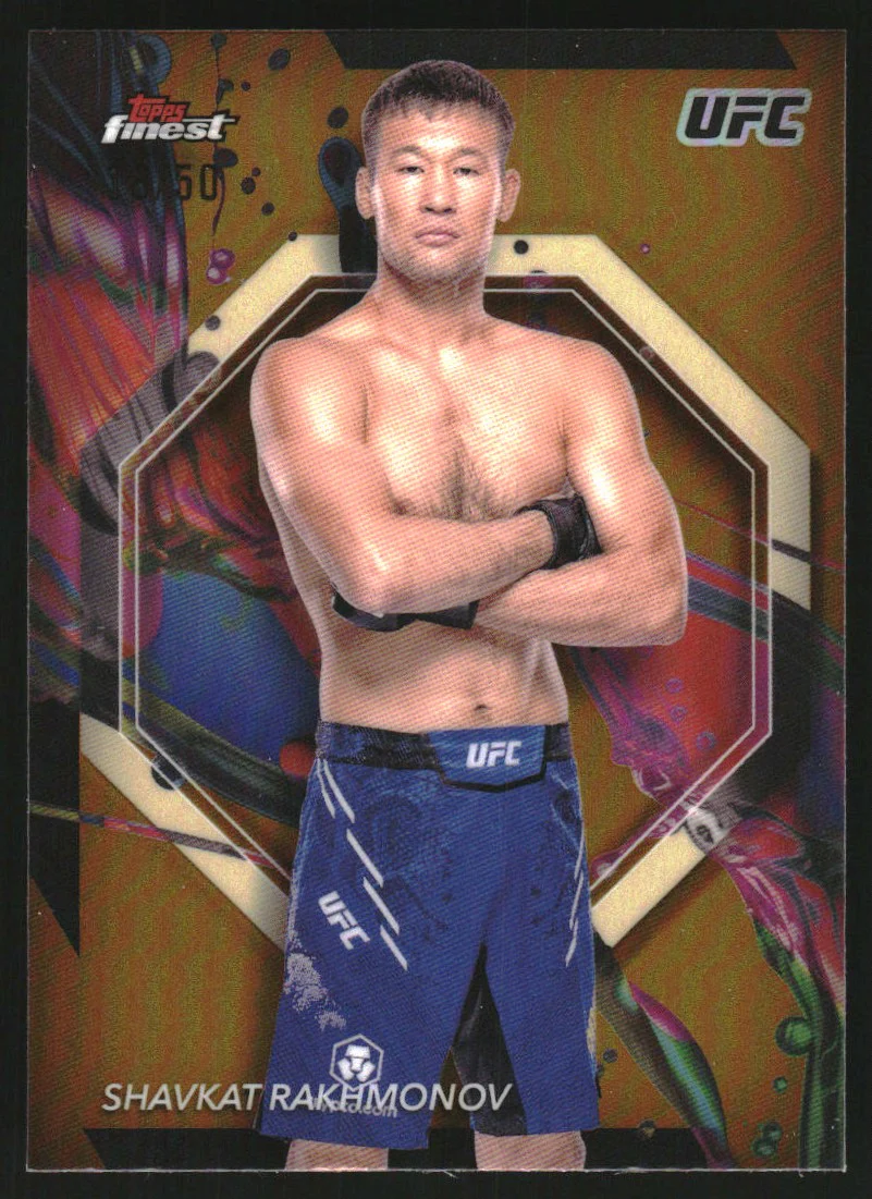 2024 Finest UFC Gold Refractors #69 Shavkat Rakhmonov /50