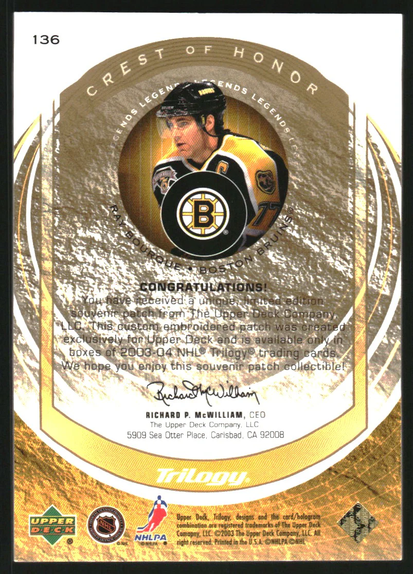 2003-04 Upper Deck Trilogy Limited #136 Ray Bourque /30 - Image 2