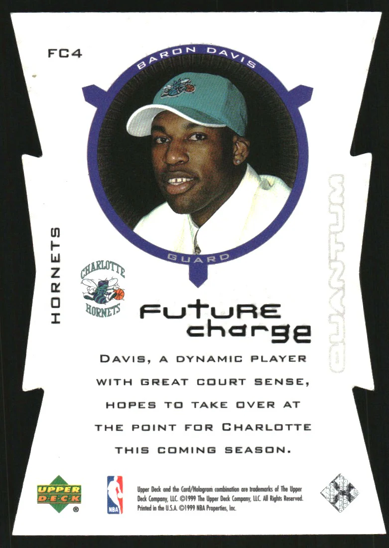 1999-00 Upper Deck Future Charge Level 1 #FC4 Baron Davis /100 - Image 2