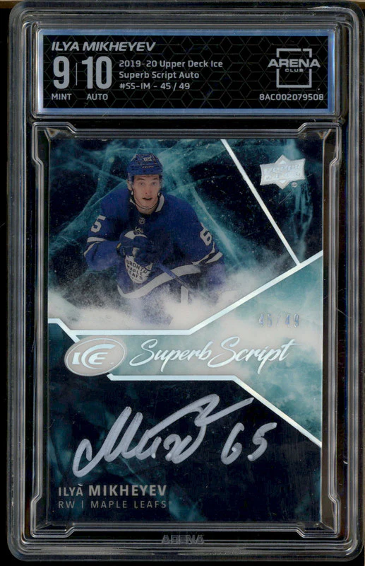 2019 Upper Deck Ice Superb Script Autograph Ilya Mikheyev Auto /49 Arena Club 9