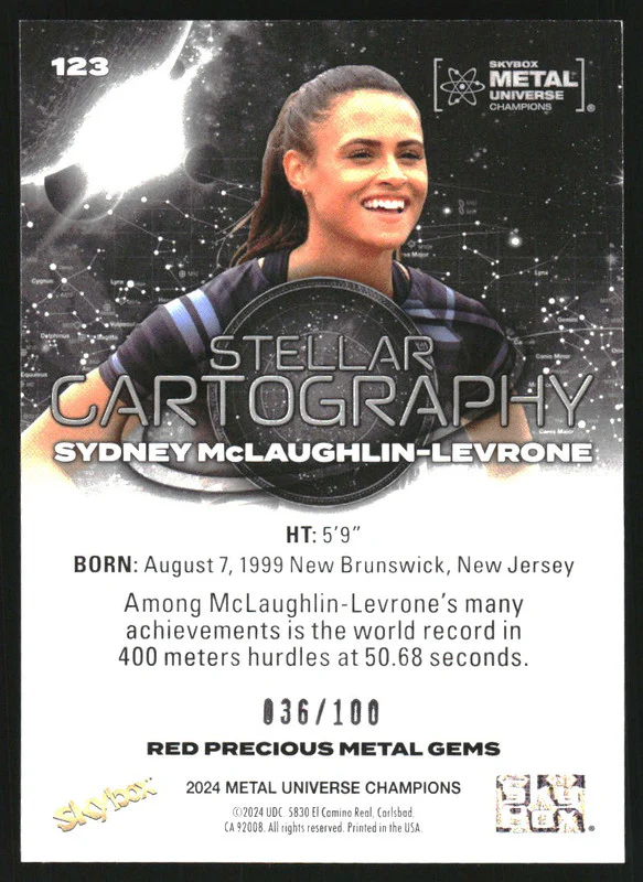 2024 Metal Universe Champions Precious Gems Red Sydney McLaughlin-Levrone /100 - Image 2