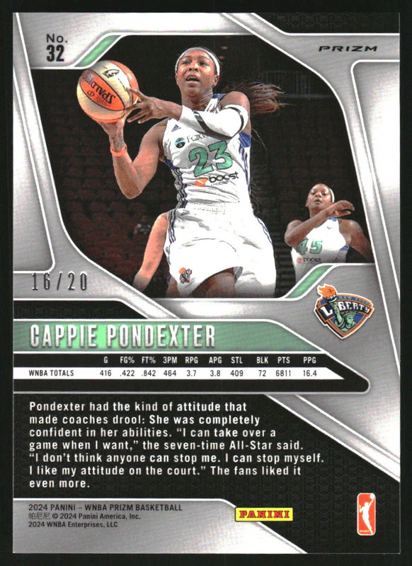 2024 Panini Prizm WNBA Prizms Cherry Blossom FOTL #32 Cappie Pondexter /20 - Image 2