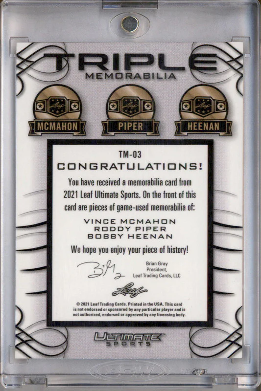 2021 Leaf Triple Memorabilia Vince McMahon Roddy Piper Heenan /20 - Image 2